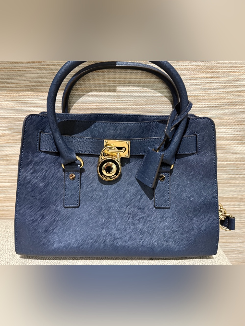 Michael Kors Hamilton Medium Satchel Blue Shoulder Bag